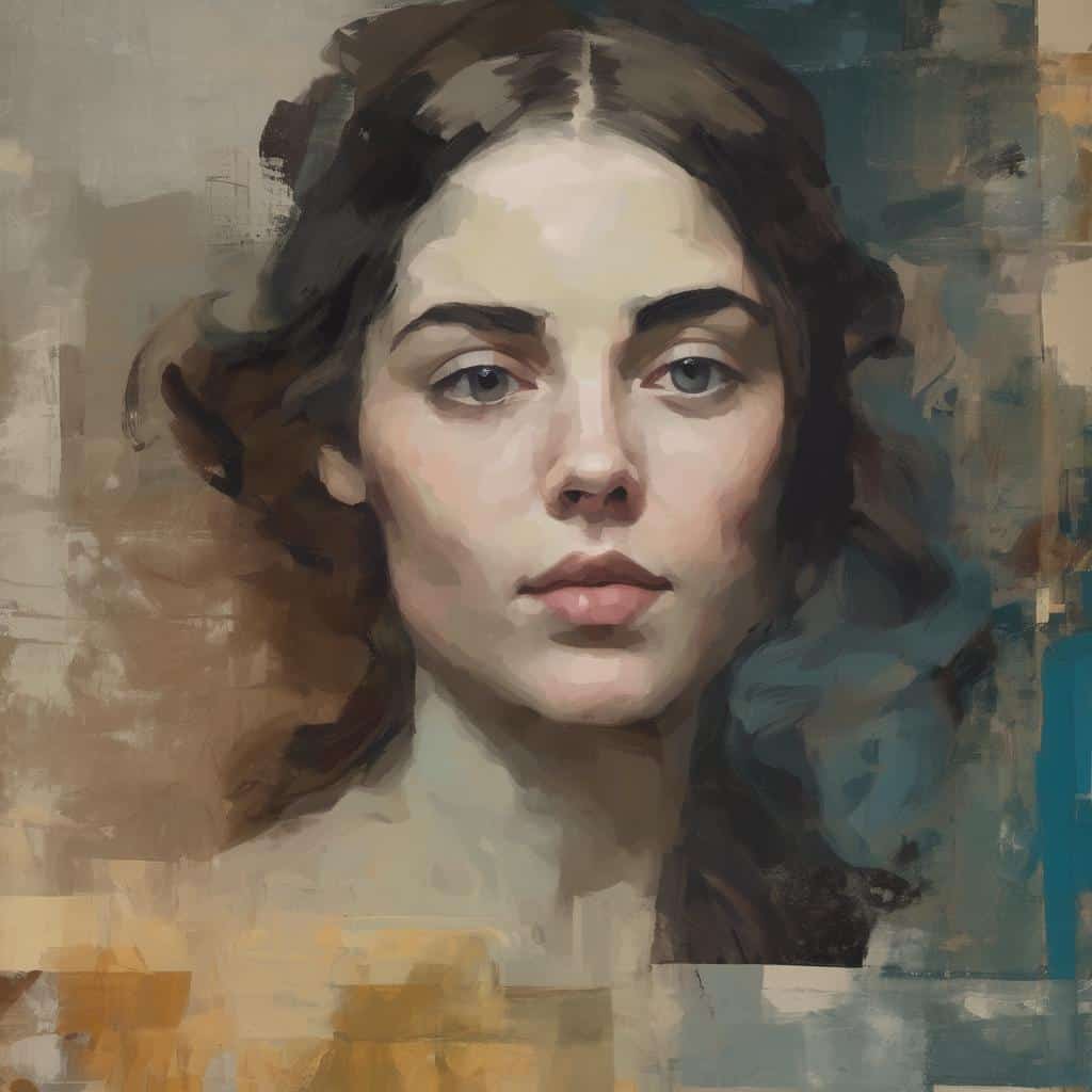 Ομορφη πορτρέτο γυναίκας με καλλιτεχνική αισθητική και ιστορική τέχνη.