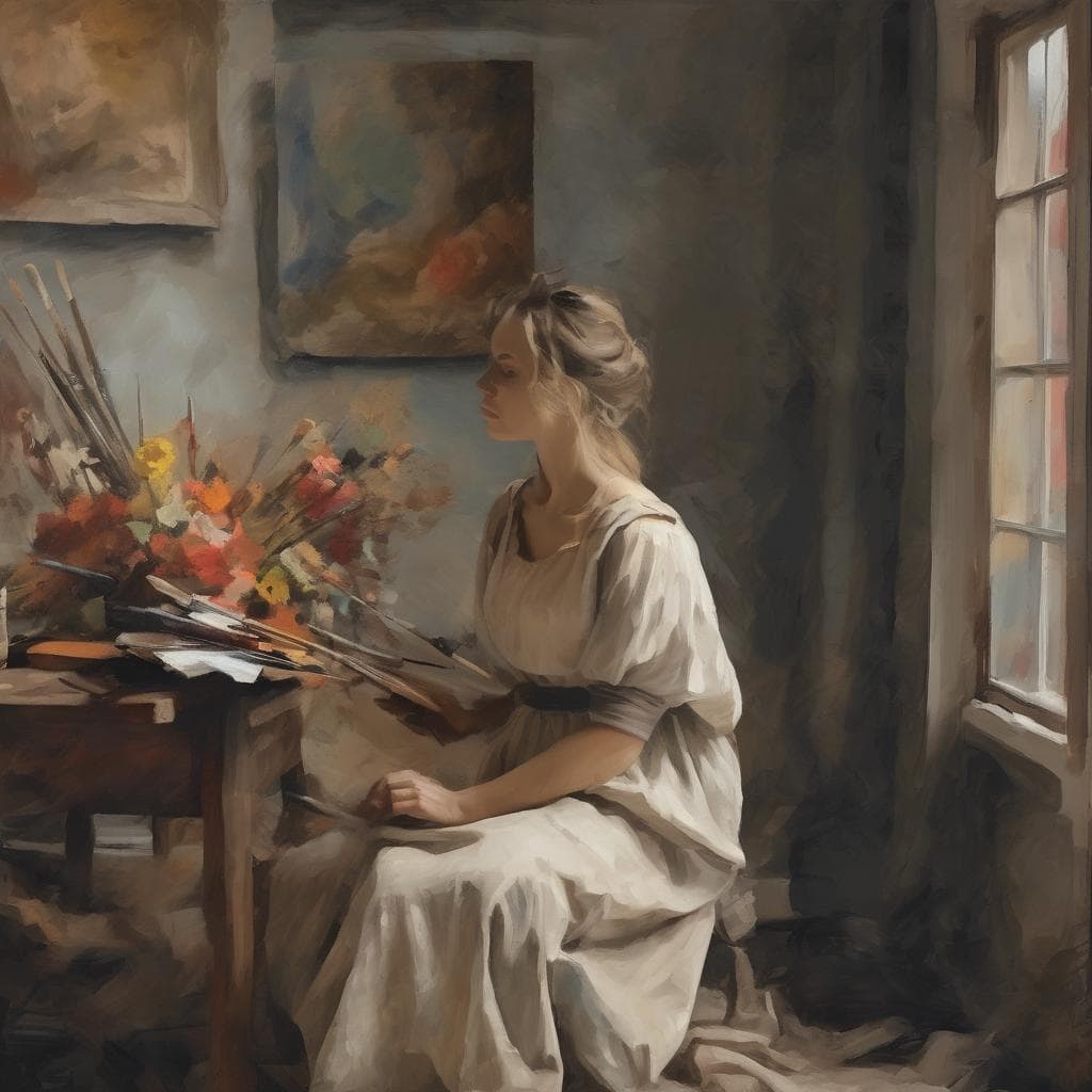 αισθητική και τέχνη μέσα από την ιστορία, γυναικείο πορτρέτο ζωγραφικής, καλλιτεχνική επεξεργασία, παλιά αίσθηση, ιστορική τέχνη, παραδοσιακή τέχνη.